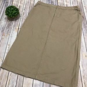Eddie Bauer Long Moses Brown Tan Skirt Size 18